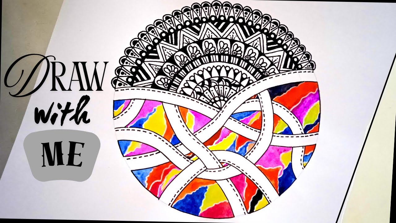 Watercolor Mandala || Relaxing pattern drawing for beginners