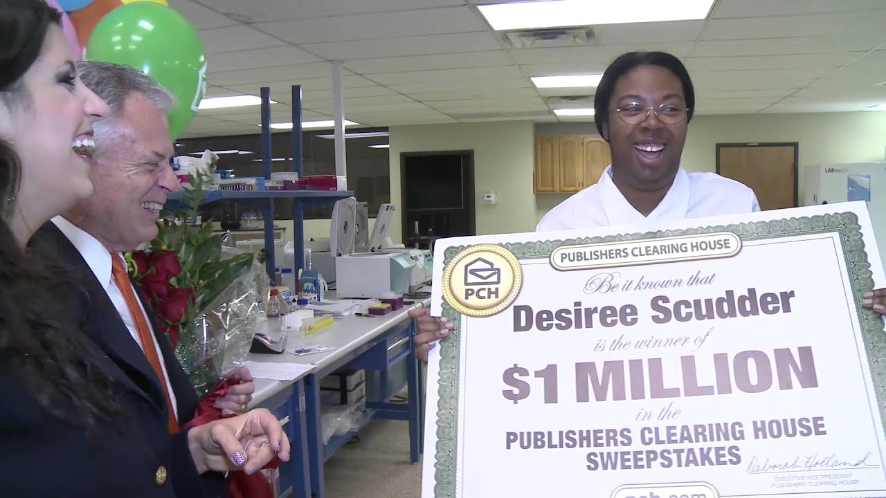 Победители конкурса Publishers Clearing House: Дезире Скаддер из Ирвинга, Техас, получает 1 милли...