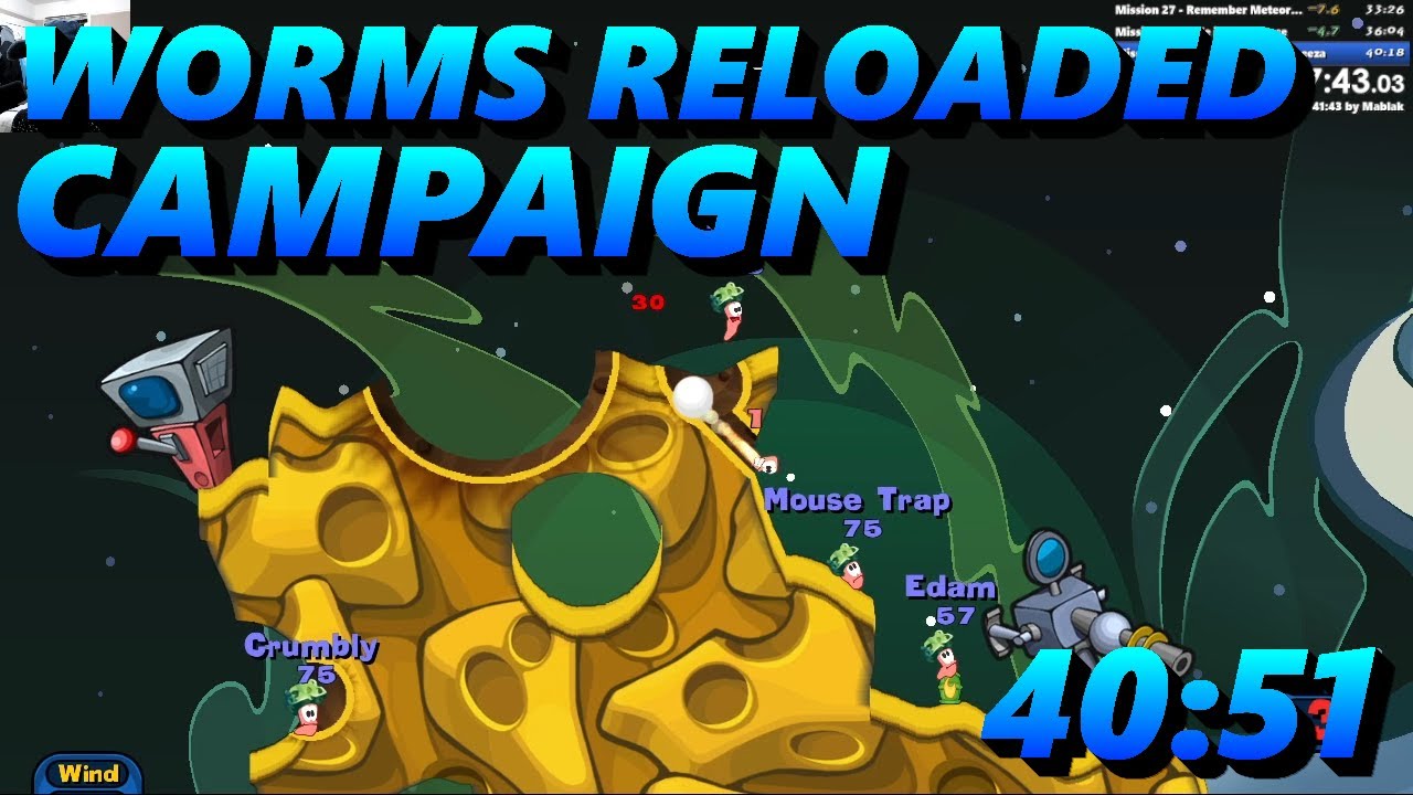 Worms Reloaded - Campaign Speedrun in 40:51 (No Level Skips)