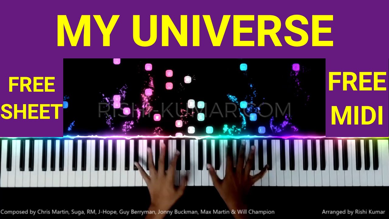 My Universe Piano Instrumental | Coldplay X BTS | Karaoke | Tutorial | Notes | English Song Keyboard