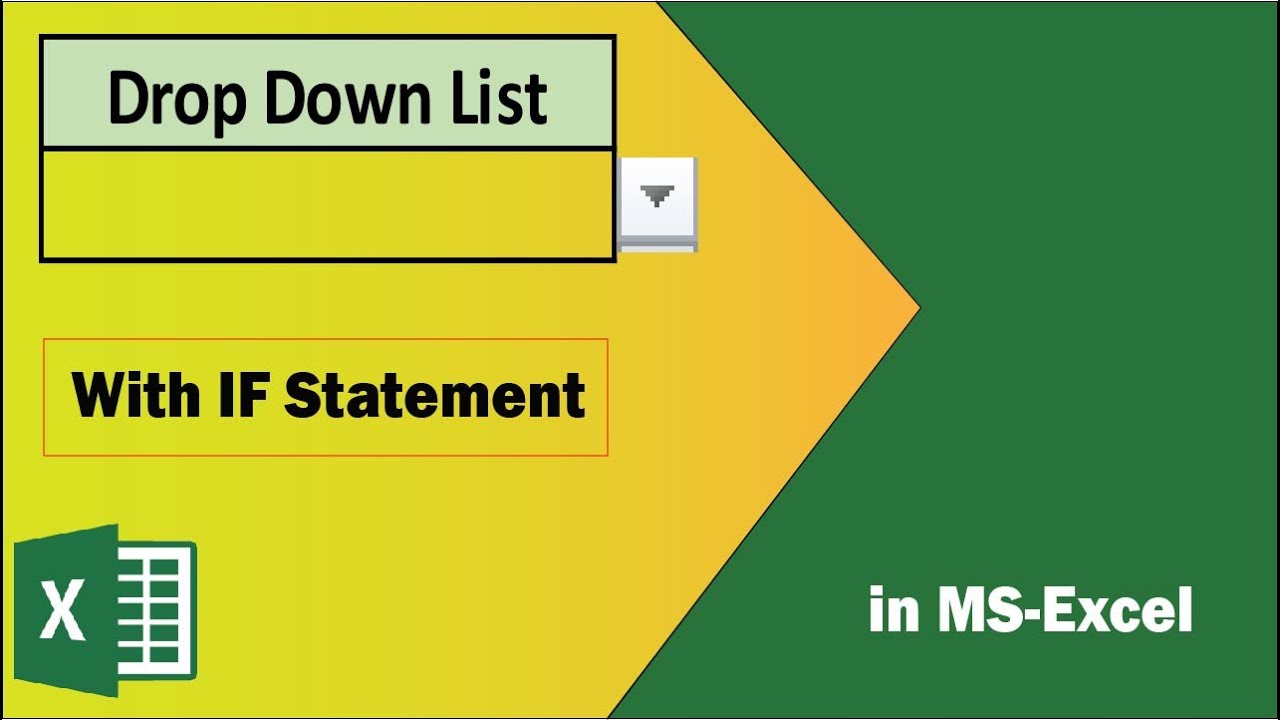 How to Use IF Statement in Excel With Drop Down List | Excel Drop Down List