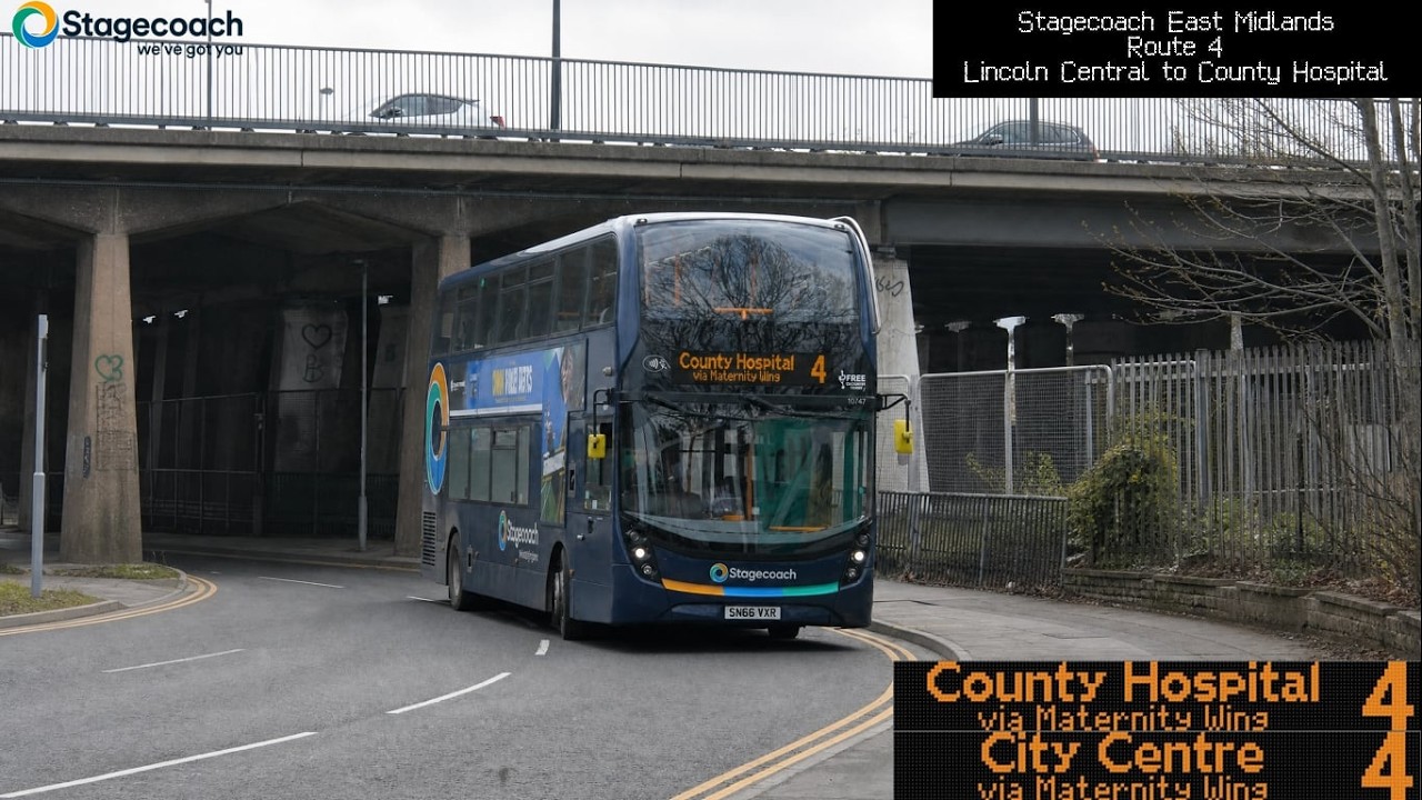 Маршрут 4: Линкольн-Сентрал &mdash; Окружная больница &mdash; Stagecoach East Midlands
