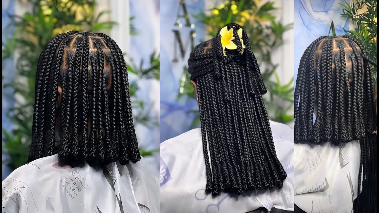 How to Knotless braid stort barrel hairstyle