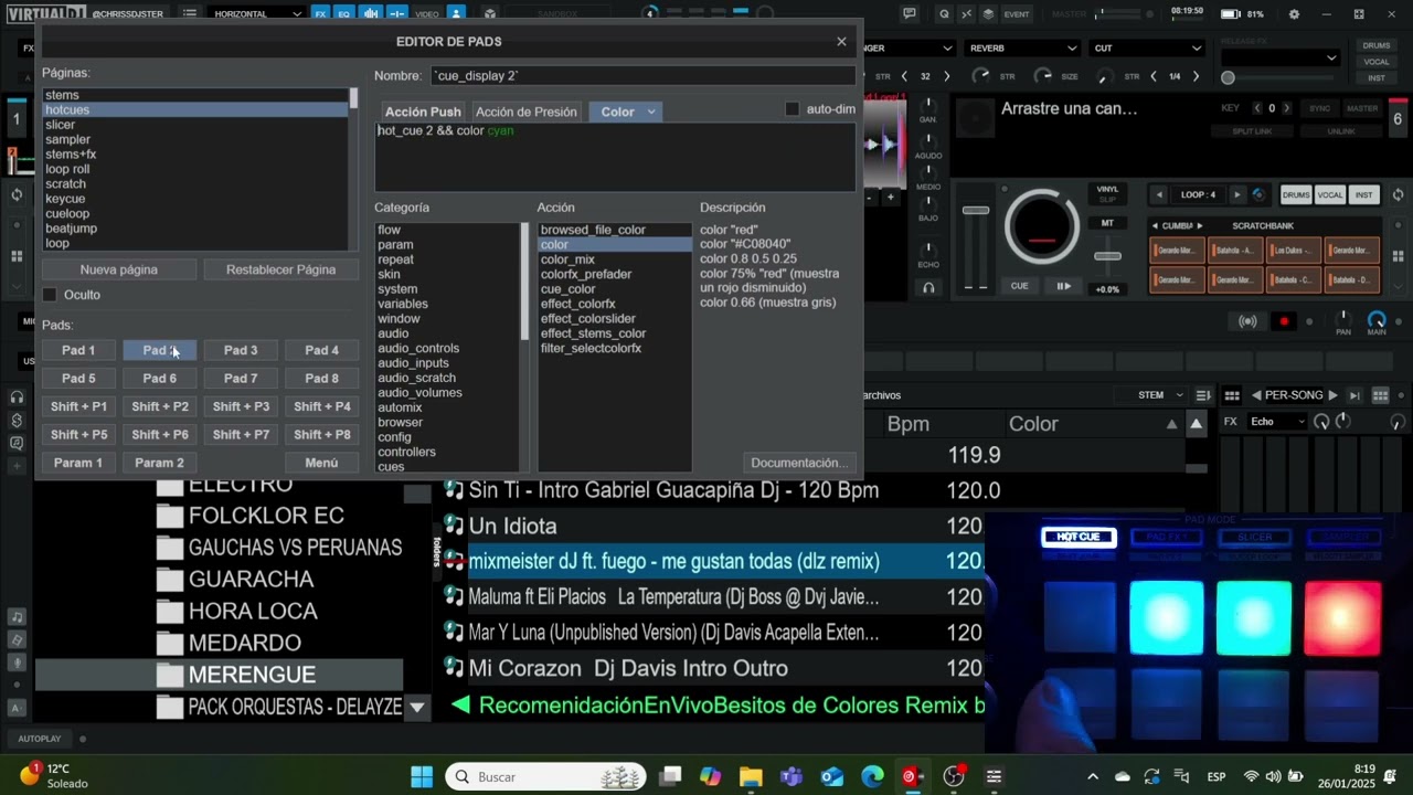 Como mappear los Pads de colores
