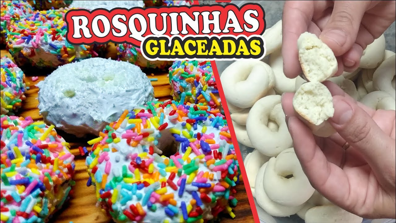BOLACHAS (ROSCAS) COM GLAC&Ecirc; SUPER R&Aacute;PIDA, F&Aacute;CIL DE FAZER  E QUE RENDE MUITO!!! #BOLACHAGLACEADA