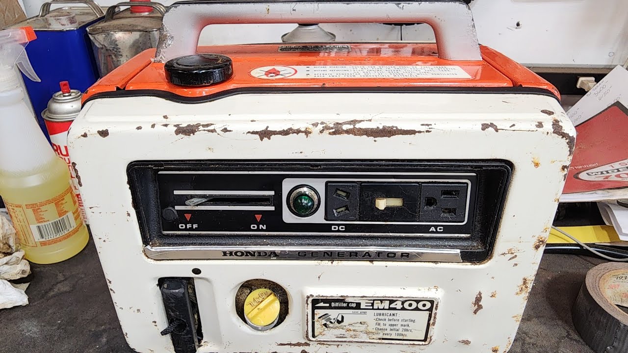I am a yard sale junkie.  Cheap Old Honda Generators? Oh yea! Honda EM400. Will it run?