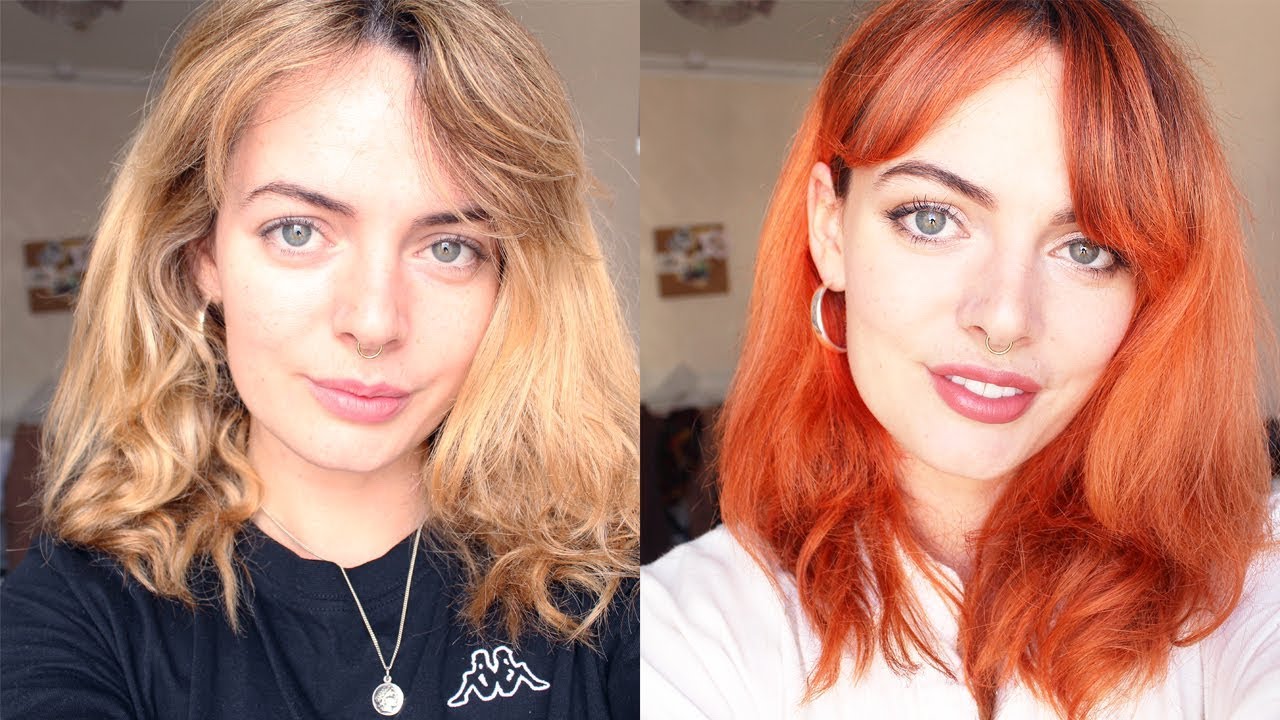 DYING HAIR ORANGE AT HOME! 🍊