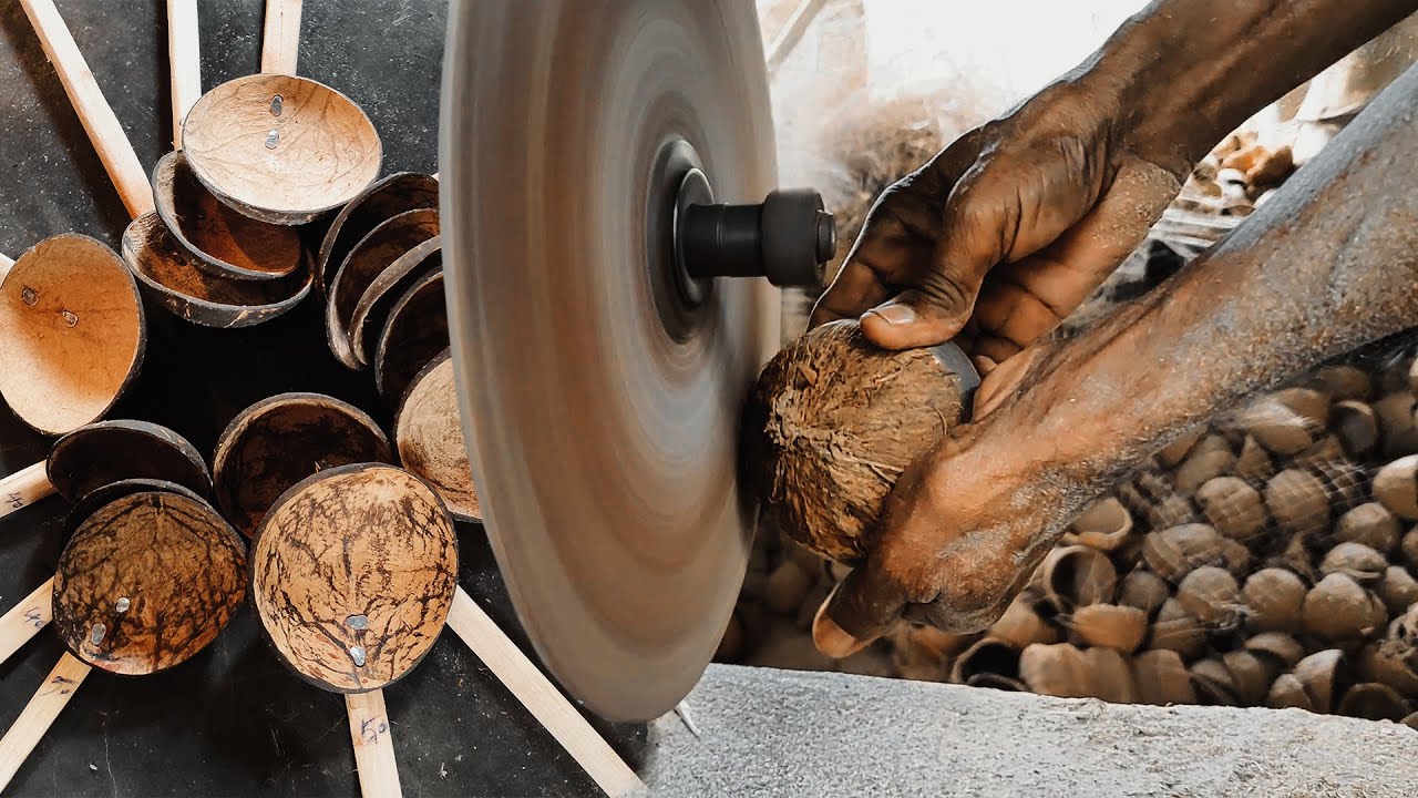 🥄 How To Make Spoon From Coconut Shell | 💡 Coconut Shell Craft Ideas