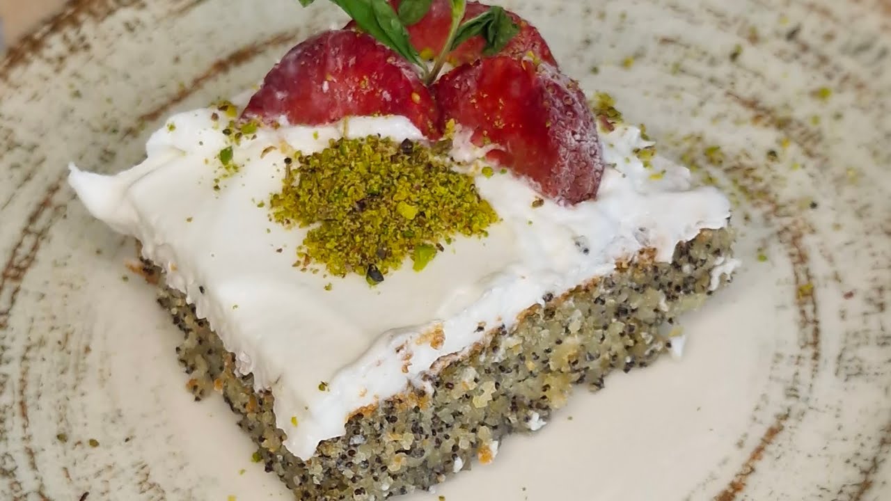 Kremalı Haşhaşlı Revani😍Tam Kıvamında, Creamy Poppy Seed Revani Turkish Semolina Cake #revanitarifi 