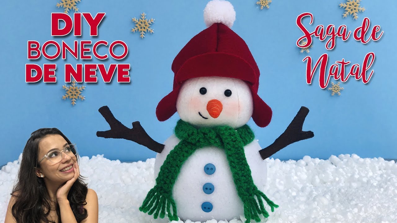 DIY Como fazer Boneco de Neve em Feltro