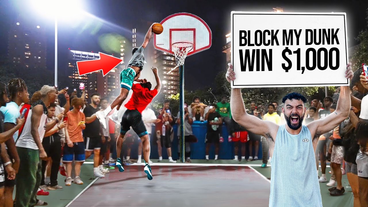 Block My Dunk Win $1,000 vs The Hood...