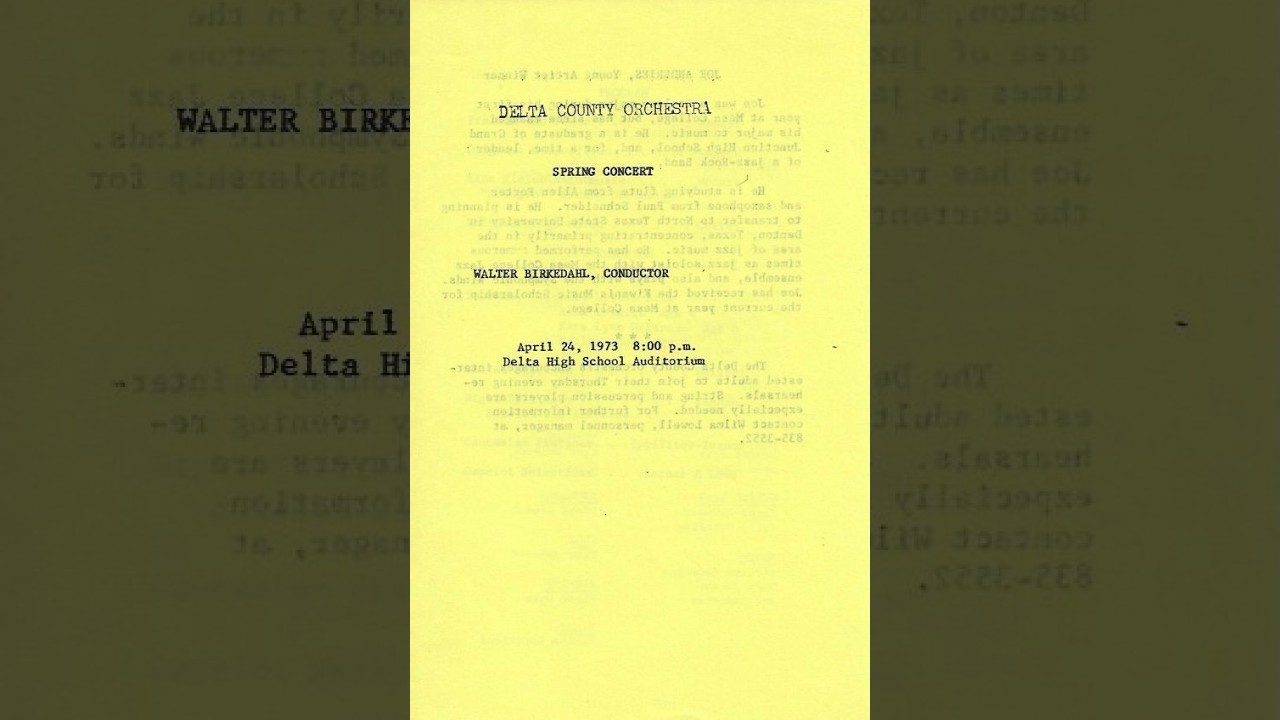 A New Direction - composed for the Delta County Community Orchestra 1973 Spring Concert