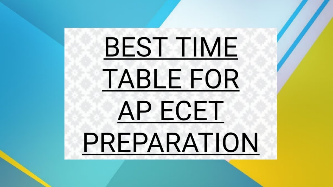 BEST TIME TABLE FOR AP ECET 2021 PREPARATION || #APECET #APECETPREPARATION #APECETSTRATEGY