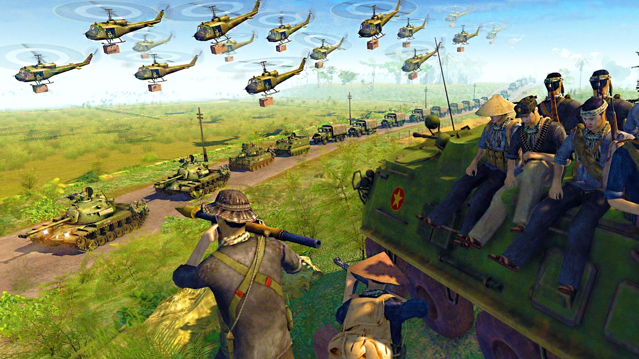 Viet Cong Army Ambush VS 3,000 USMC TROOP TRANSPORT CONVOY!? - Men of War: Vietnam War Mod