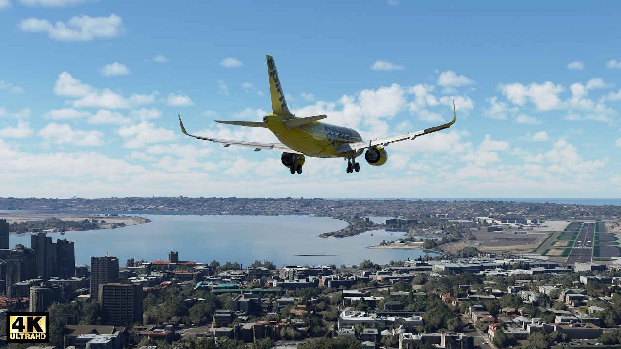 Realistic Spirit A320N Landing in San Diego | MSFS2020 in 4K