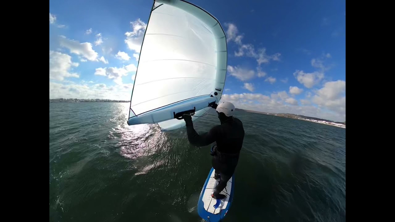 Wing Foiling Shark River New Jersey Go Foil RS1150 20&rdquo; FTL BRM Cloud 4m