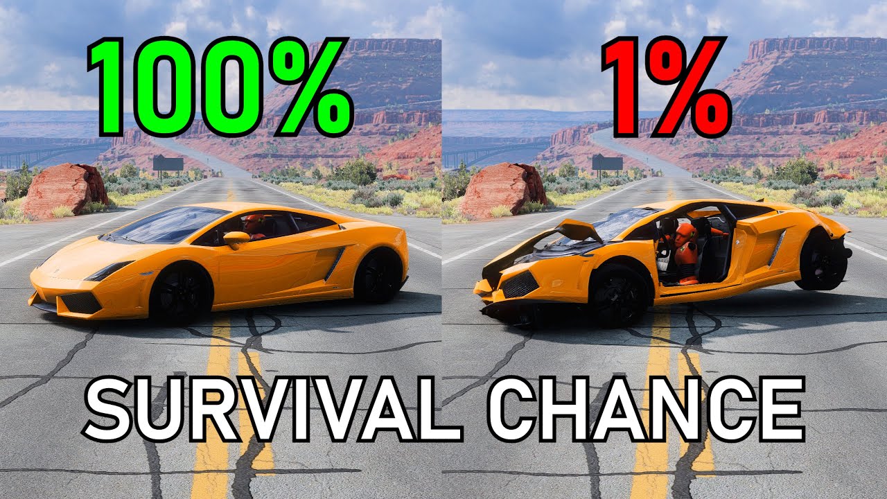 Realistic Survival Chance Crashes with Dummies #2 | BeamNG.drive
