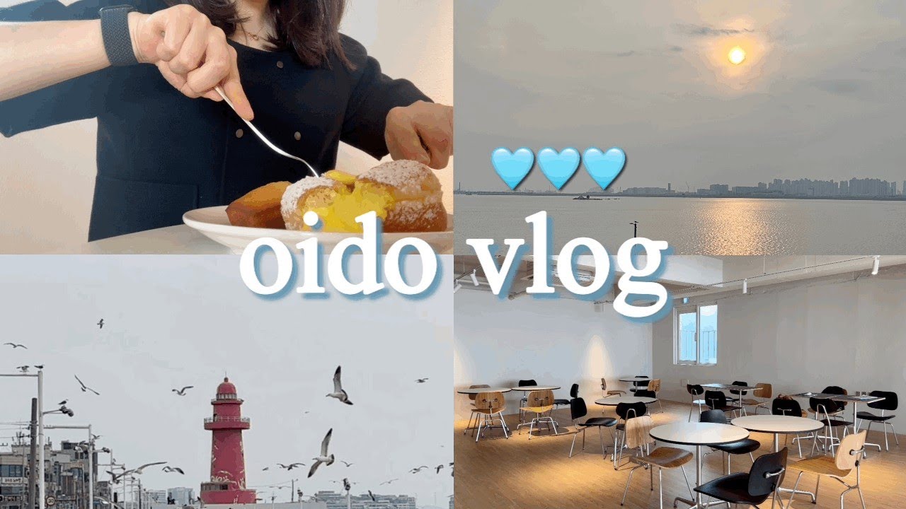 Vlog. 오이도 당일치기 브이로그❤️ (로아커피, 초당옥도나스, 오십이도칼국수, 오이도 핫플, 배곧한울공원, 빨간등대)