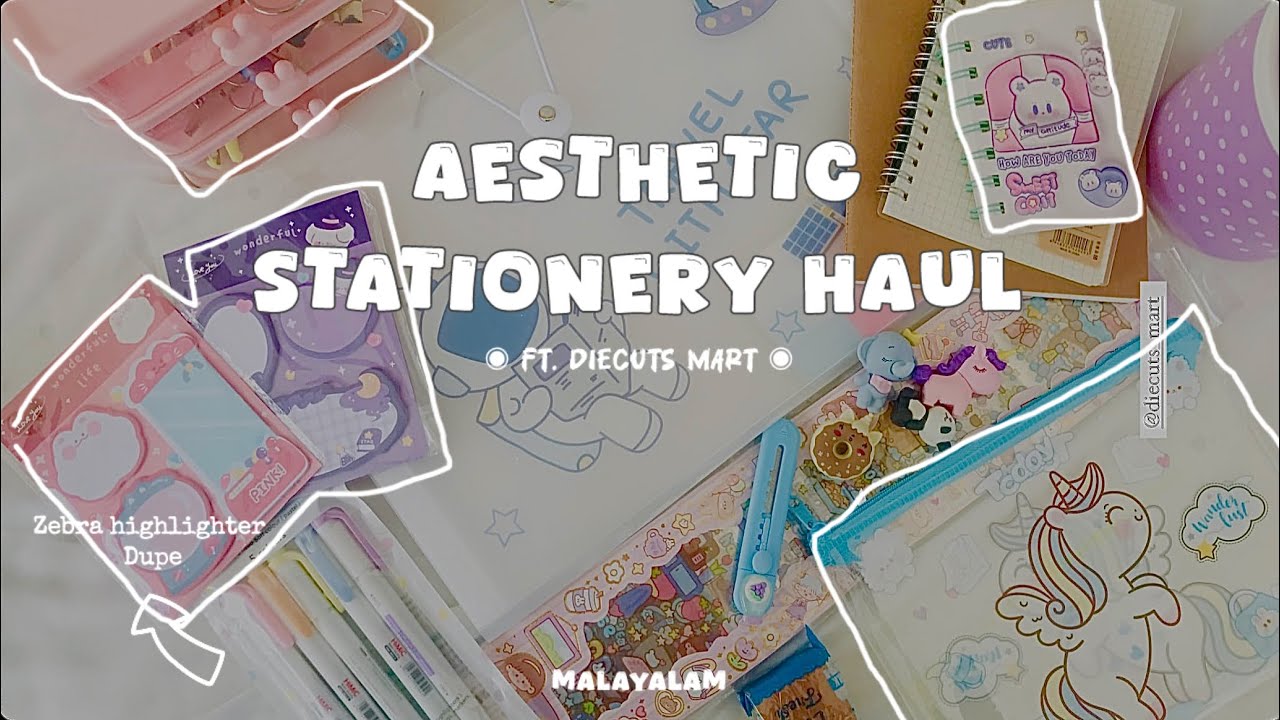 Stationery haul ♡ ft. Diecuts mart * 🧸 *Aesthetic stationery 🧺~ #aestheticstationery #haul