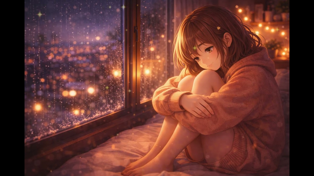 Midnight Rain by the Window 🌧️  Relax Music Sleep 1 Hours 💤
