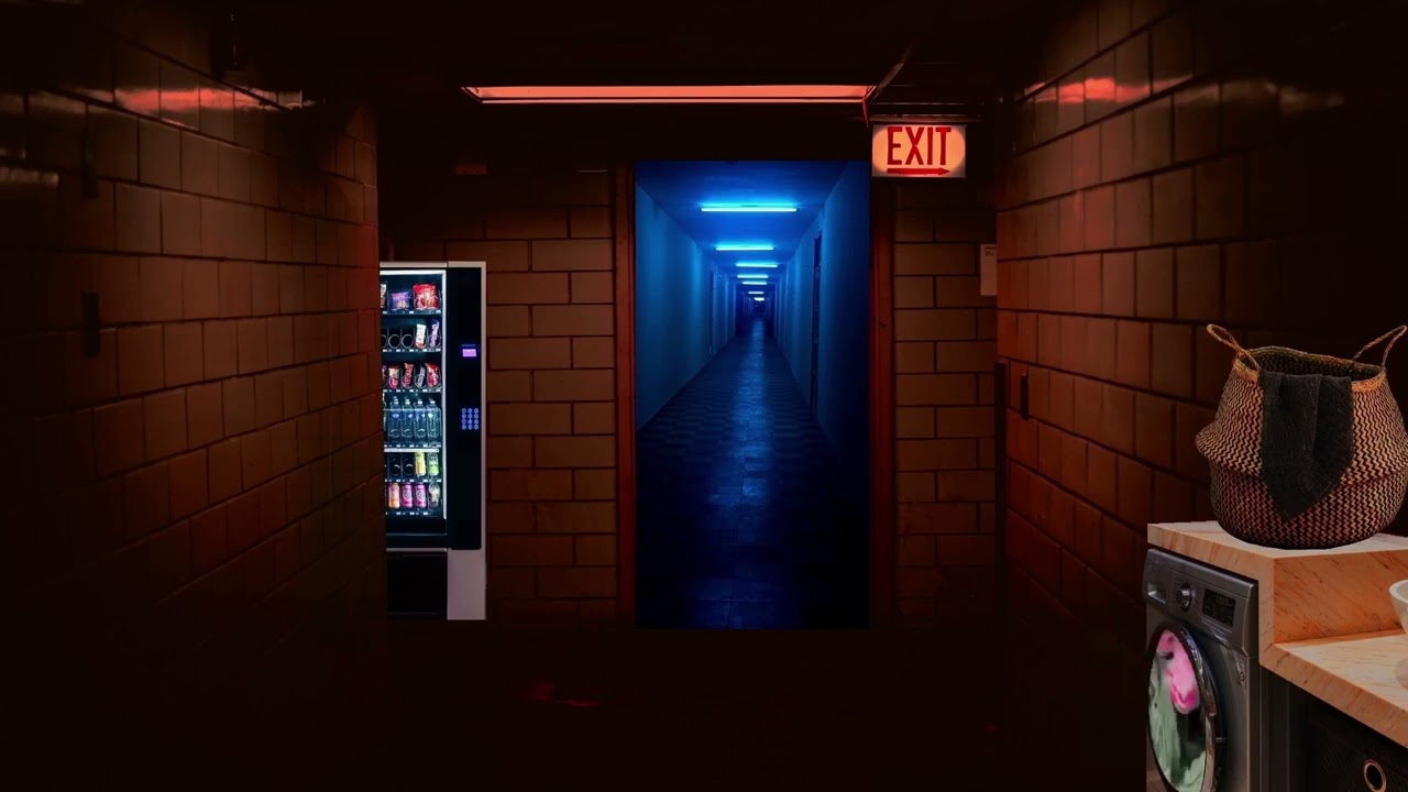 Laundry Room on Rainy Night w/ Flickering Light | Washer Sound Dryer Sounds Oddly Satisfying Sounds