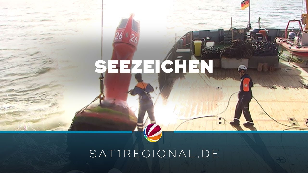 Tonnenleger aus Bremerhaven kontrolliert Seezeichen in der Nordsee