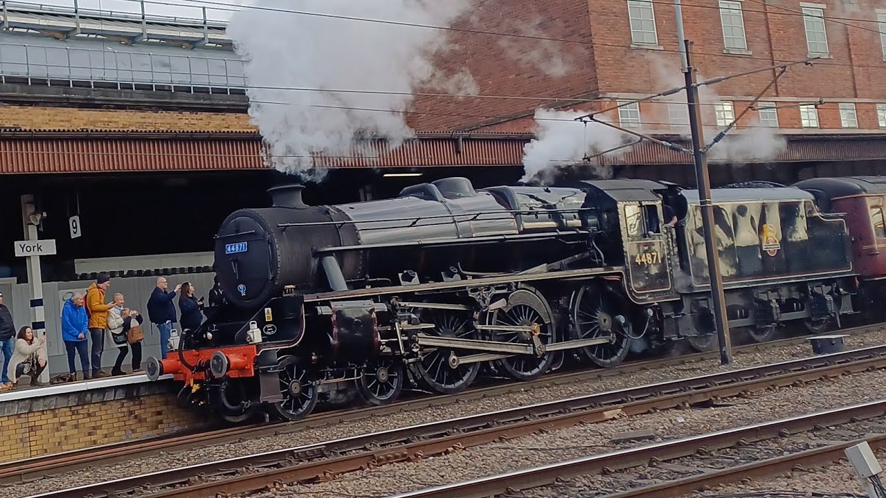 Black 5 No. 44871 Storming out of York with The White Rose on Saturday 16th November 2024.