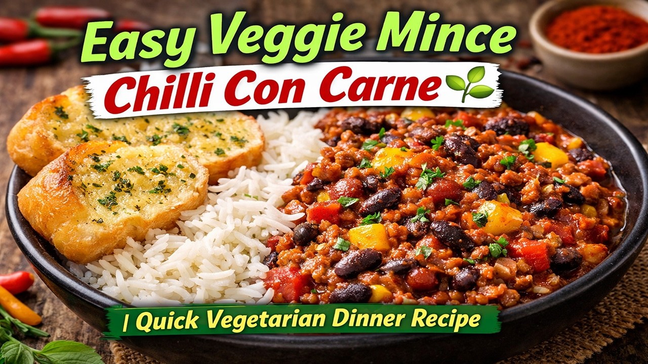 Easy Veggie Mince Chilli Con Carne 🌱 | Quick Vegetarian Dinner Recipe