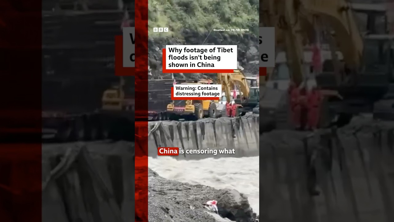 China censors videos showing deadly flash floods in Tibet | BBC News India
