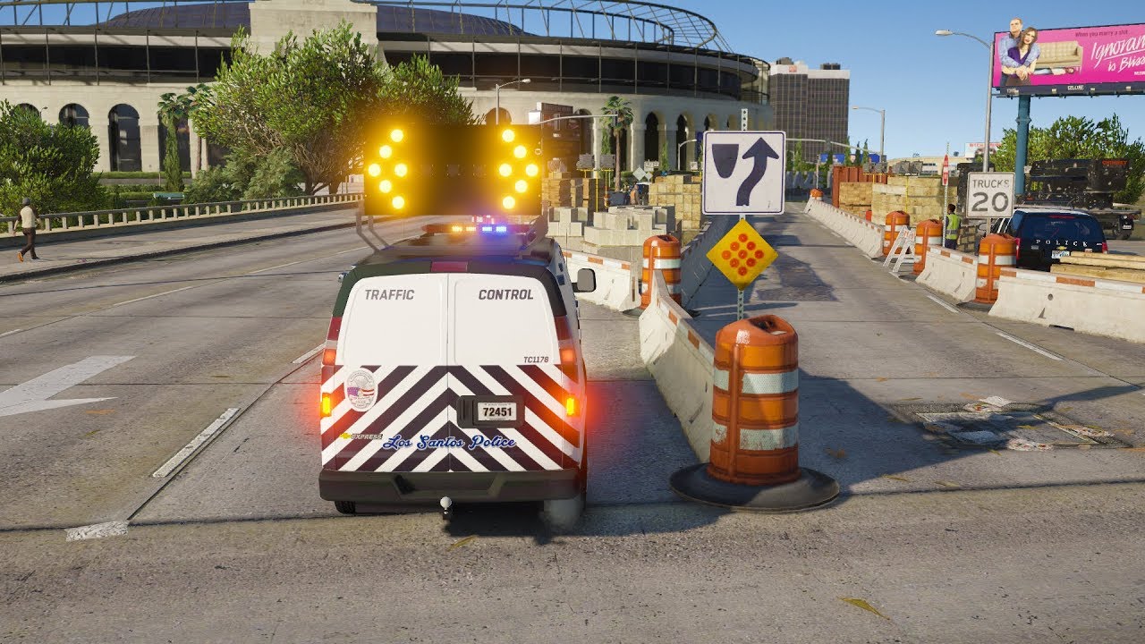 LSPDFR - Day 679 - Construction zone traffic control