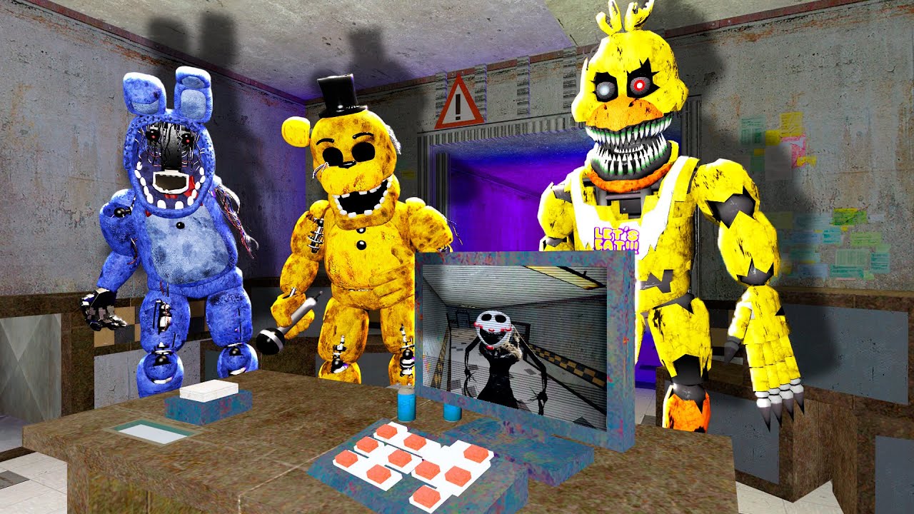 АНИМАТРОНИКИ ПУГАЮТ ОХРАННИКА FNAF 2 COOP Garry's Mod Sandbox