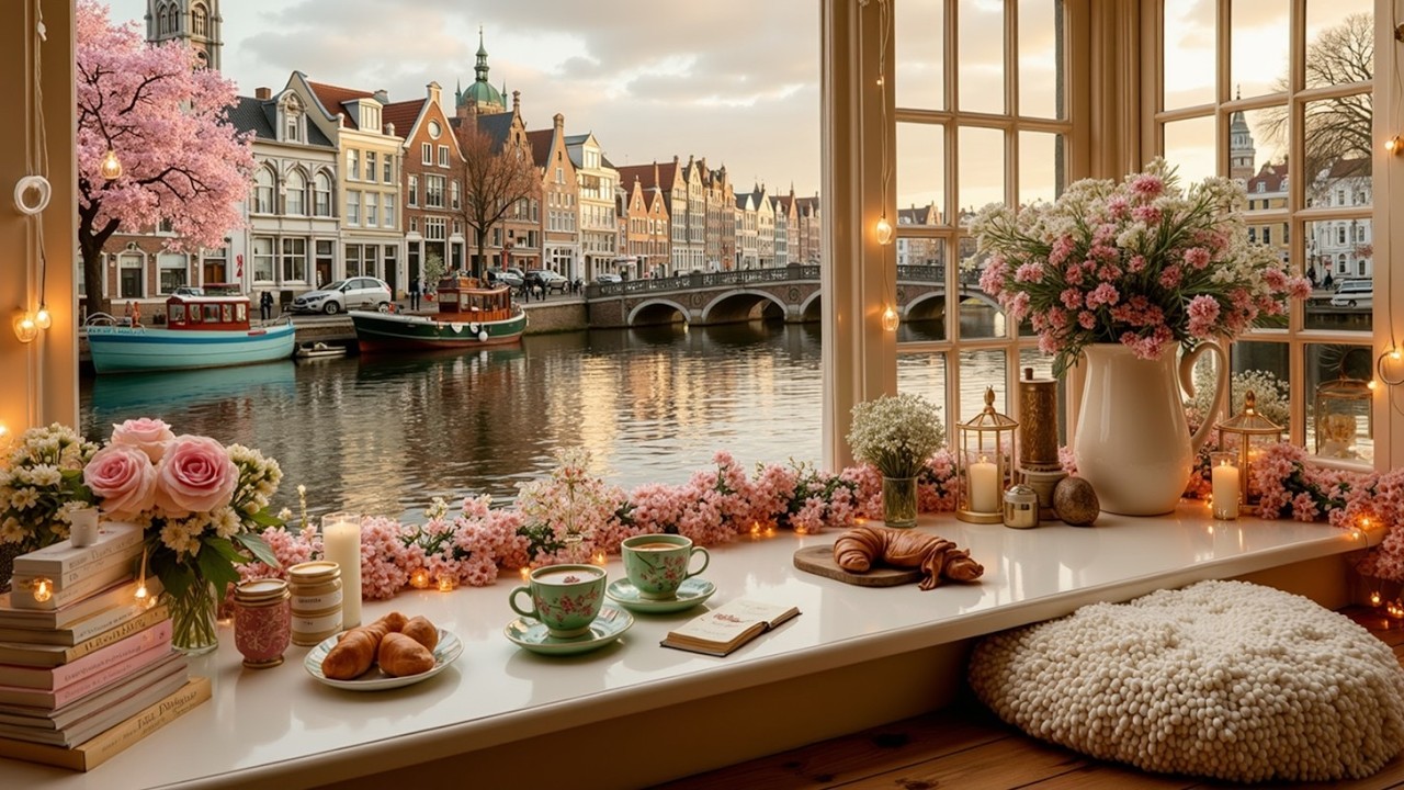 Spring Morning Jazz ~ Cozy Coffee Shop Ambience for Relaxing Mornings