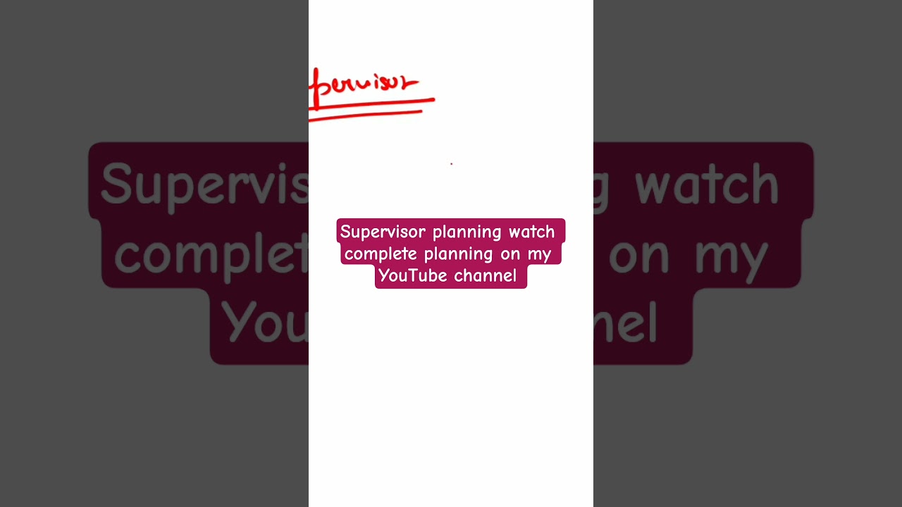 Supervisor in just 15 days 🔥