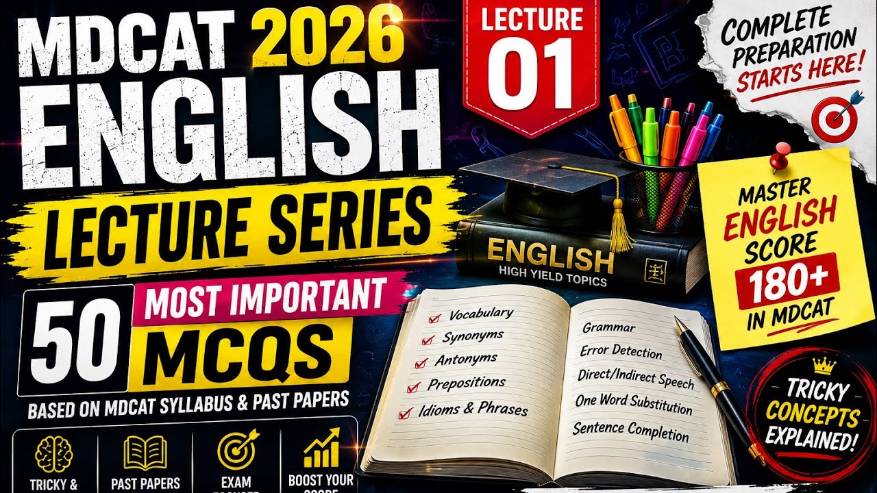 MDCAT English Grammar MCQs 2026|English MCQs for Entry Test with Answers| One Shot |#mdcat2026