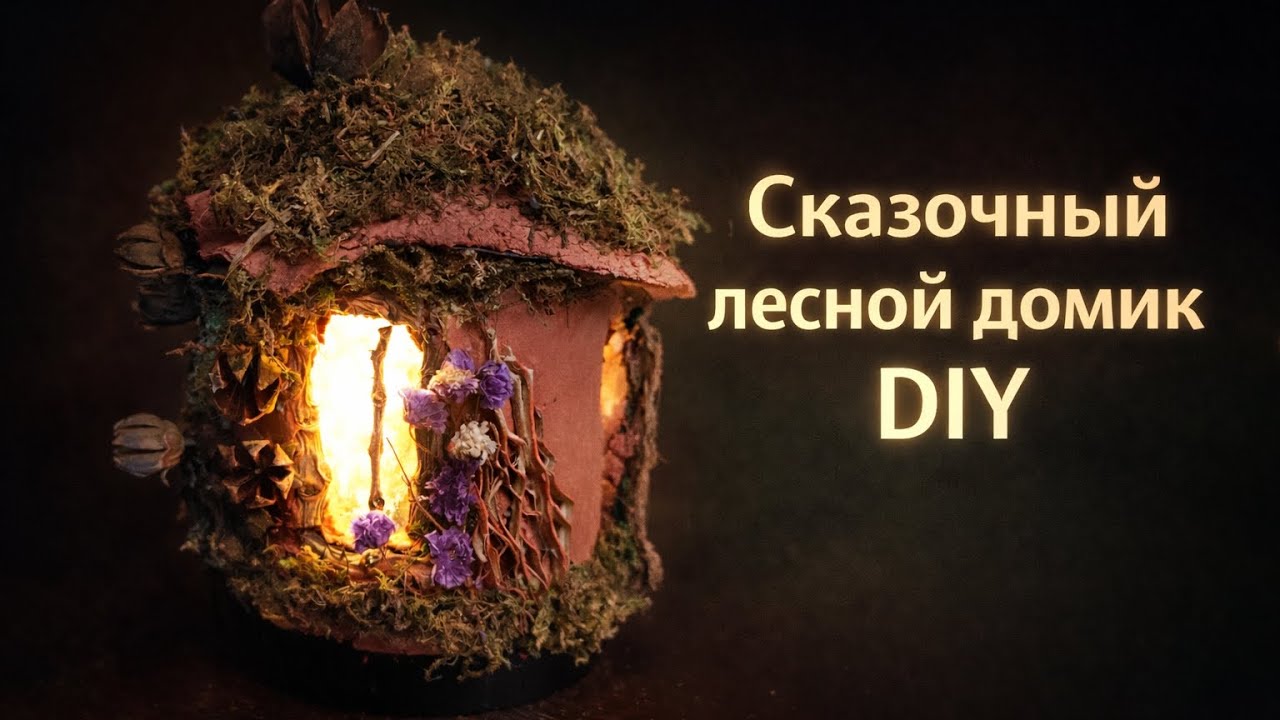 Лесной домик-светильник DIY | Уютный декор своими руками