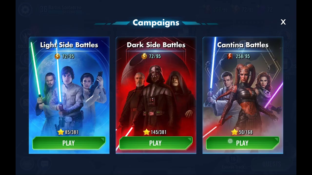 Playing Galaxy of heroes 