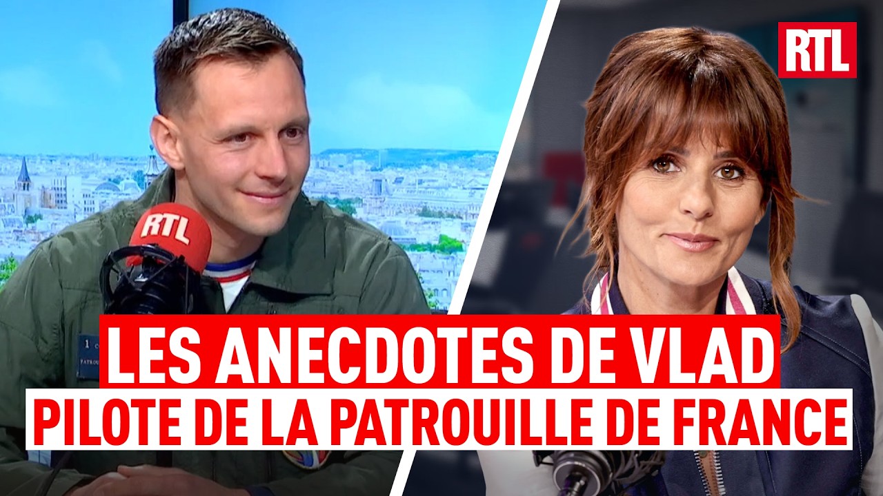 Faustine Bollaert avec Vlad, pilote et leader de la Patrouille de France
