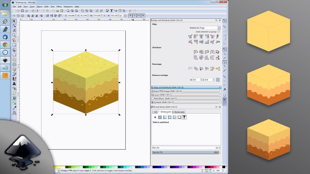 Isometric Block Tile - Desert - Inkscape - 2d Game Art