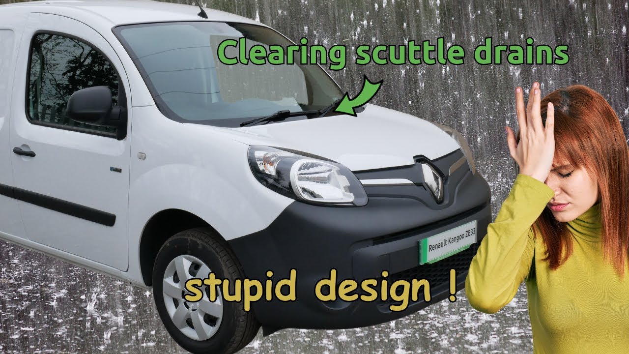 The windscreen scuttle drain tubes on a Renault Kangoo II (& why the easily block up)