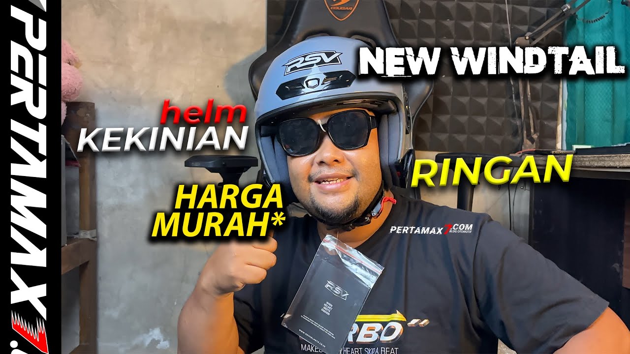 UNBOXING Review Helm Open Face RSV New WindTail Platinum Grey Glossy Single Visor Bobot Ringan Murah