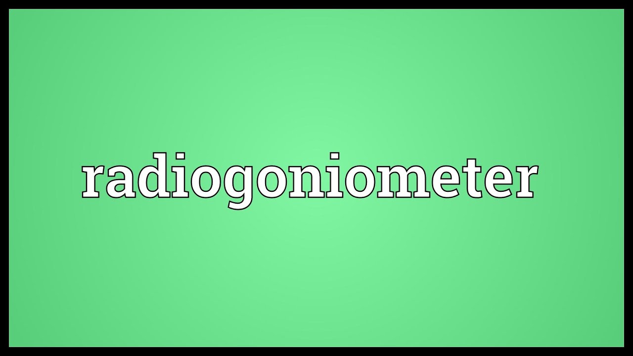 Radiogoniometer Meaning