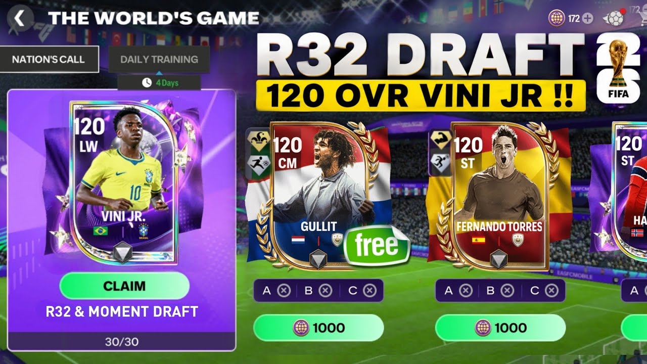 FREE R32 DRAFT!! 120 OVR VINI JR, GULLIT , TORRES MOMENTS DRAFT WEEK 5 CONFIRMED LEAKS FC MOBILE 26!
