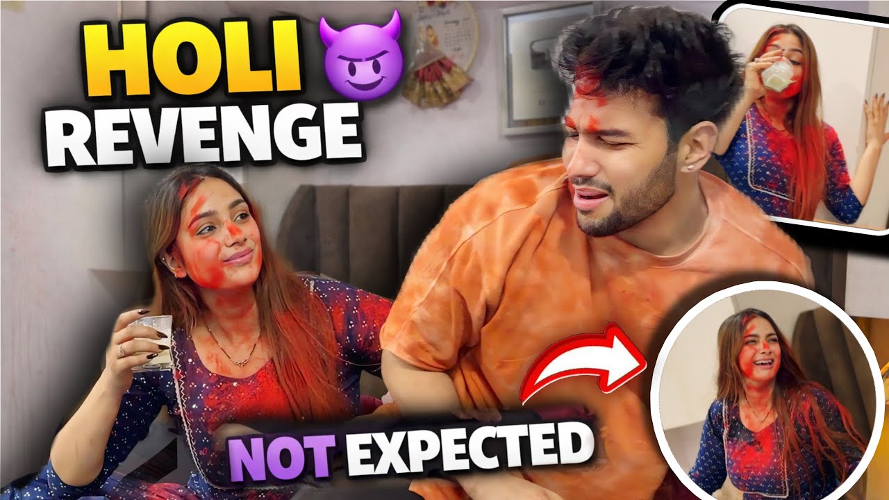 Holi REVENGE Prank On HUSBAND 😱| @tusharshrutivlogs 