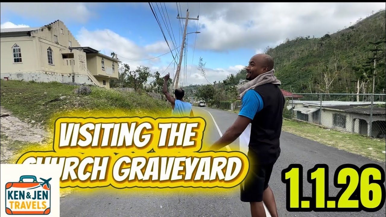 Running from a cow and Visiting the church graveyard 