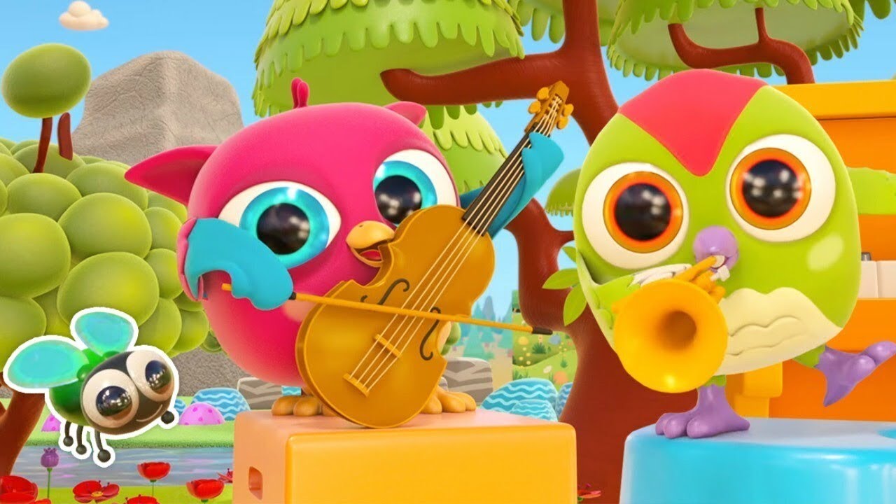 Canciones para ni&ntilde;os. Dibujo infantil de B&uacute;ho HopHop. Dibujos animados en espa&ntilde;ol