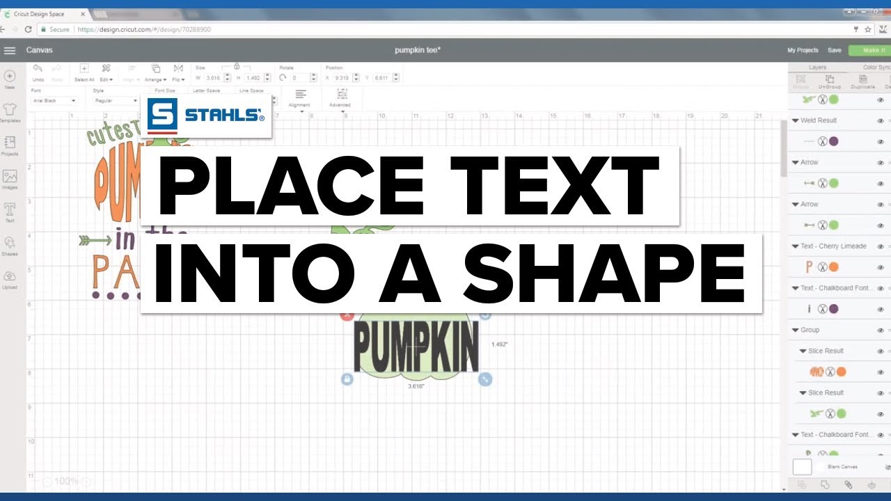 How to Place Text into a Shape with Cricut Design Space