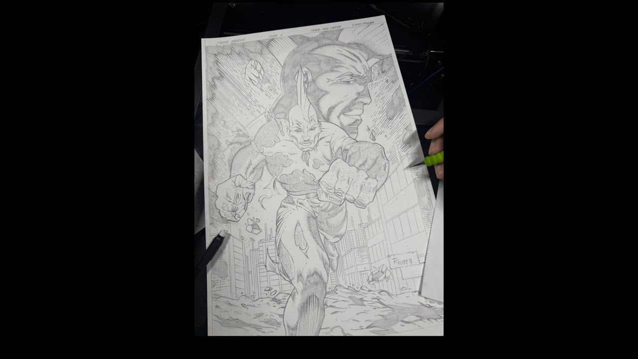 Savage Dragon pencils process 1of 7.