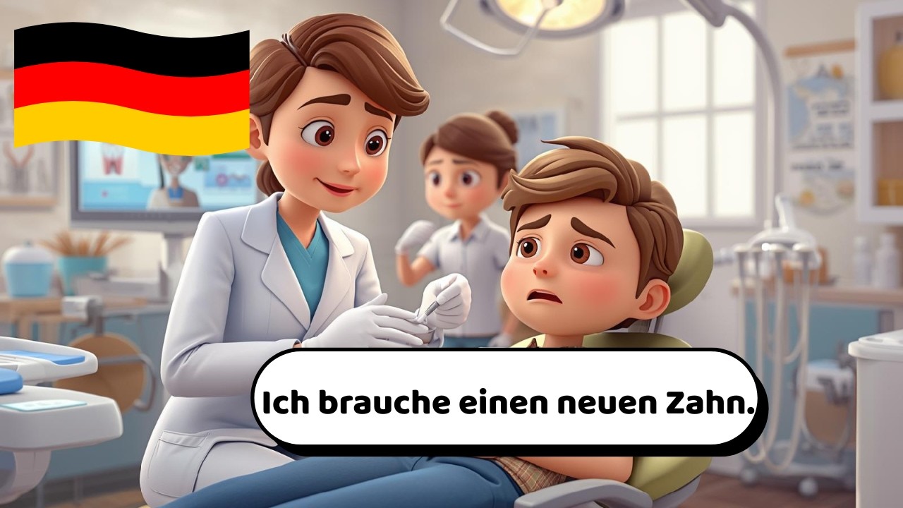 Einfache deutsche Gespräche für Anfänger | 5 echte deutsche Dialoge A1–A2 Gespräche beim Zahnarzt 🦷