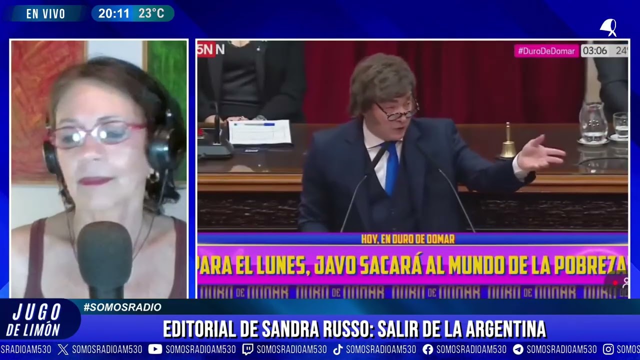 EDITORIAL DE SANDRA RUSSO: SALIR DE LA ARGENTINA - JUGO DE LIMÓN - AM530
