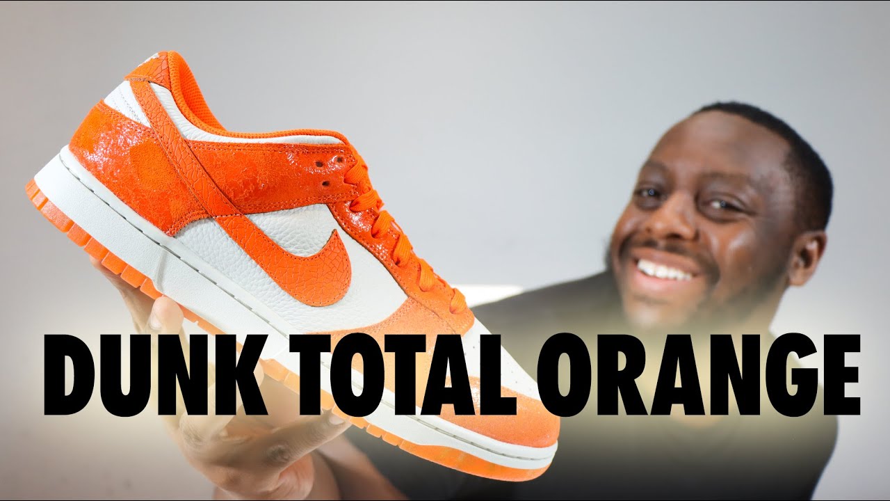 Nike Dunk Low Total Orange On Foot Sneaker Review QuickSchopes 562 Schopes FN7773 001 Cracked
